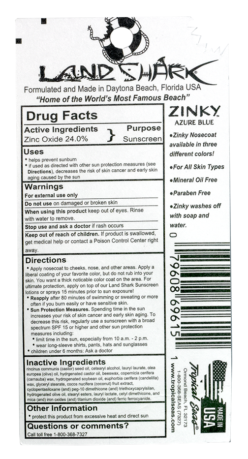 Land Shark® Zinky™ Mineral Based Non-Nano Zinc Nosecoat SPF 36 Azure Blue .5oz Jar