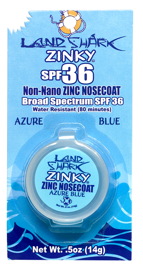 Land Shark® Zinky™ Mineral Based Non-Nano Zinc Nosecoat SPF 36 Azure Blue .5oz Jar