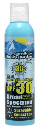 Expedition BackCountry® by Land Shakr® Broad Spectrum Continuous Spray SPF 30 Natural Citronella Sprayable Sunscreen 6oz
